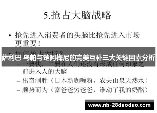 萨利巴 乌帕与楚阿梅尼的完美互补三大关键因素分析